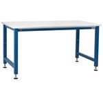 BenchPro ElectricHydraulic Lift Workbench, Chem. Resist Laminate, 1,000 LB Cap., Blue